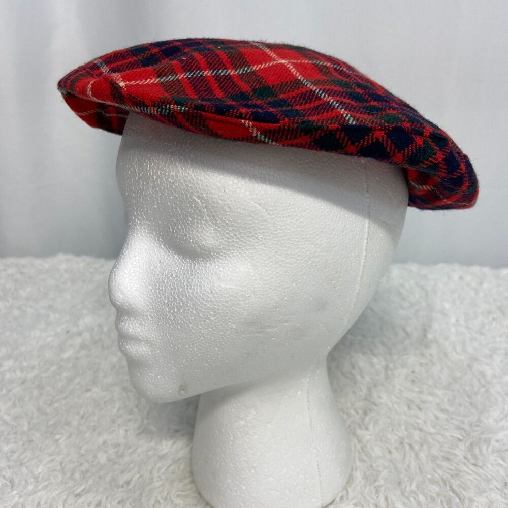 Vtg 1960s Elfyn Scotland Tartan Wool Beret